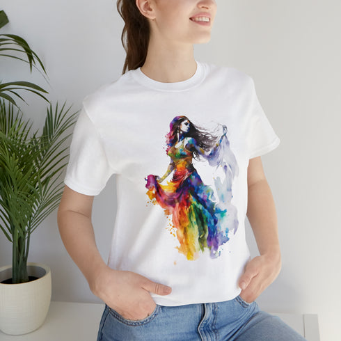 Rainbow Belly Dancer's Pose - Short Sleeve Tee
